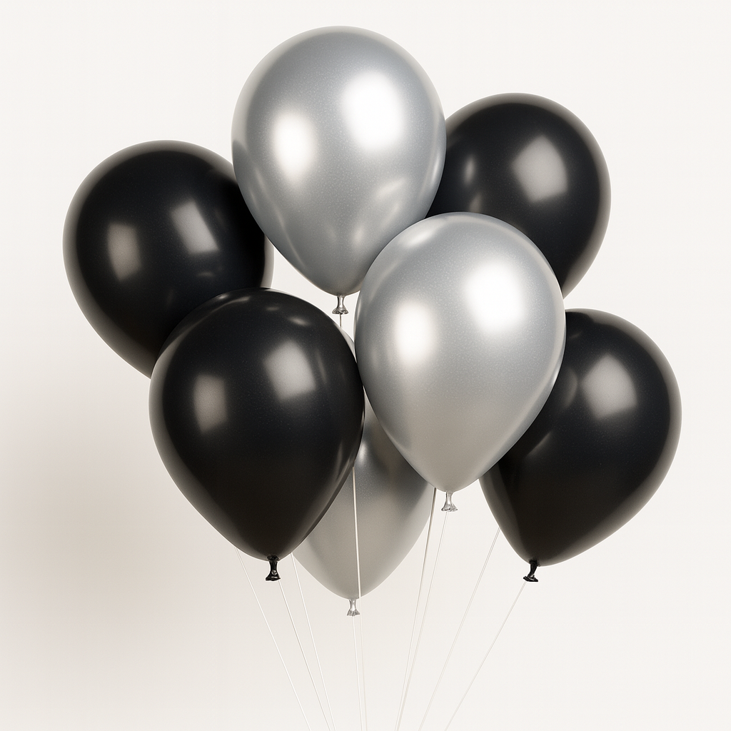 Silver & Black Balloon Bundle | We Poppin' Las Vegas