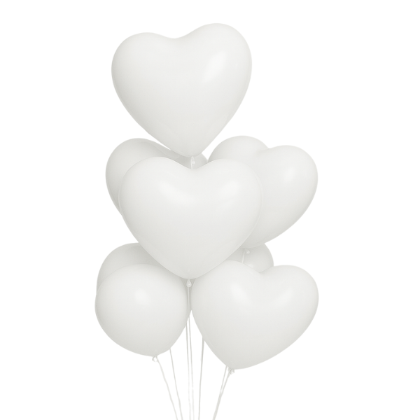 White Hearts Balloon Bouquet | We Poppin' Las Vegas
