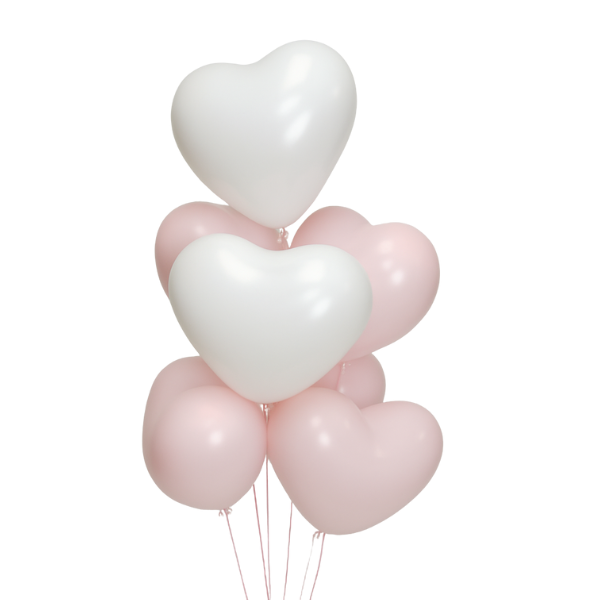 Pink & White Hearts Balloon Bouquet | We Poppin' Las Vegas