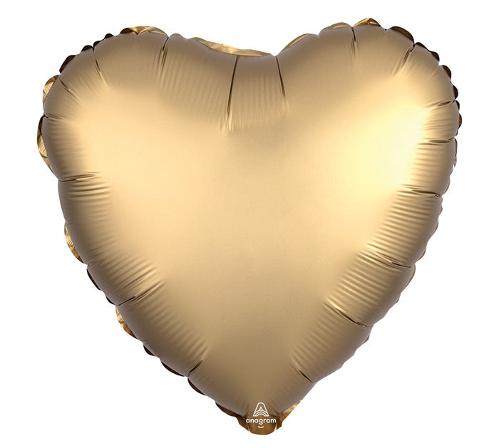 Gold Satin Heart Foil Balloon | We Poppin' Las Vegas