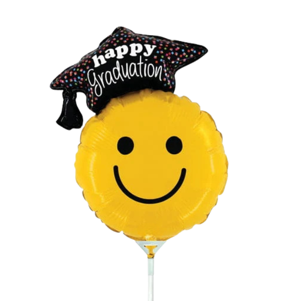 Small Graduation Smiley Foil Balloon | We Poppin' Las Vegas