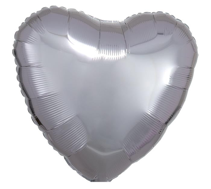 Metallic Silver Heart Foil Balloon | We Poppin' Las Vegas