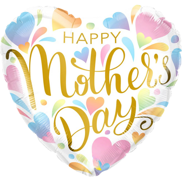 Mother's Day Pastel Hearts Foil Balloon | We Poppin' Las Vegas