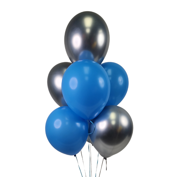 Blue & Chrome Balloon Bouquet | We Poppin' Las Vegas
