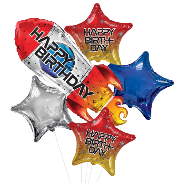 Birthday Rocket Balloon Bouquet | We Poppin' Las Vegas