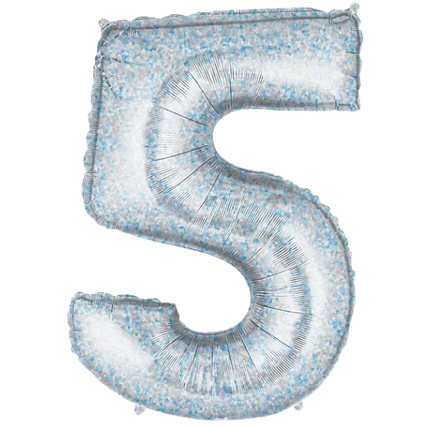 Blue Holographic Number 5 | We Poppin' Las Vegas