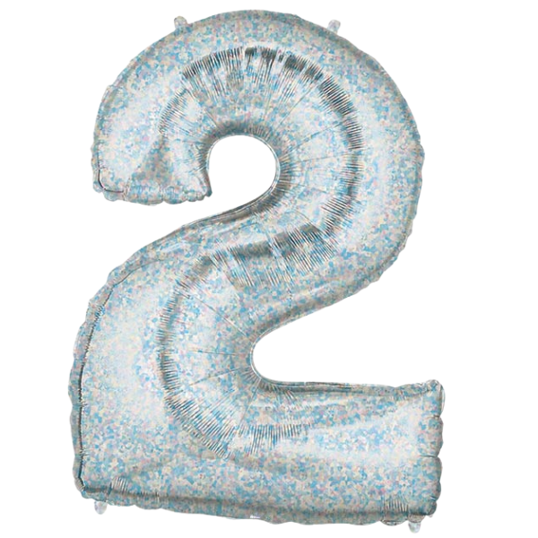 Blue Holographic Number 2 | We Poppin' Las Vegas