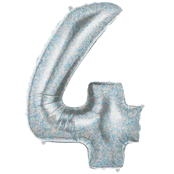 Blue Holographic Number 4 | We Poppin' Las Vegas