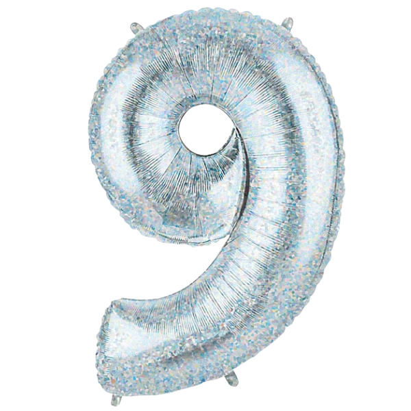 Blue Holographic Number 9 | We Poppin' Las Vegas