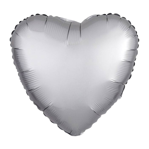 Silver Satin Heart Foil Balloon | We Poppin' Las Vegas