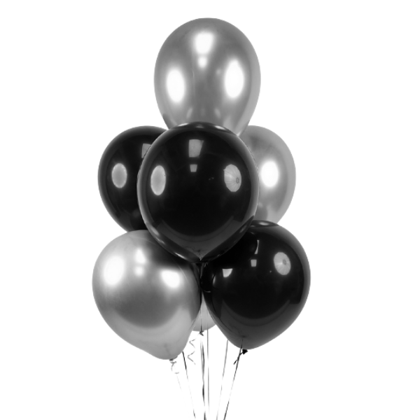 Silver & Black Balloon Bundle | We Poppin' Las Vegas